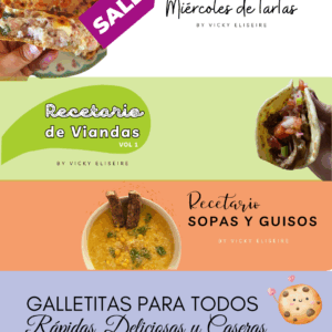 PROMO1: Recetario de viandas + de sopas y guisos + de tartas + Recetario Galletitas